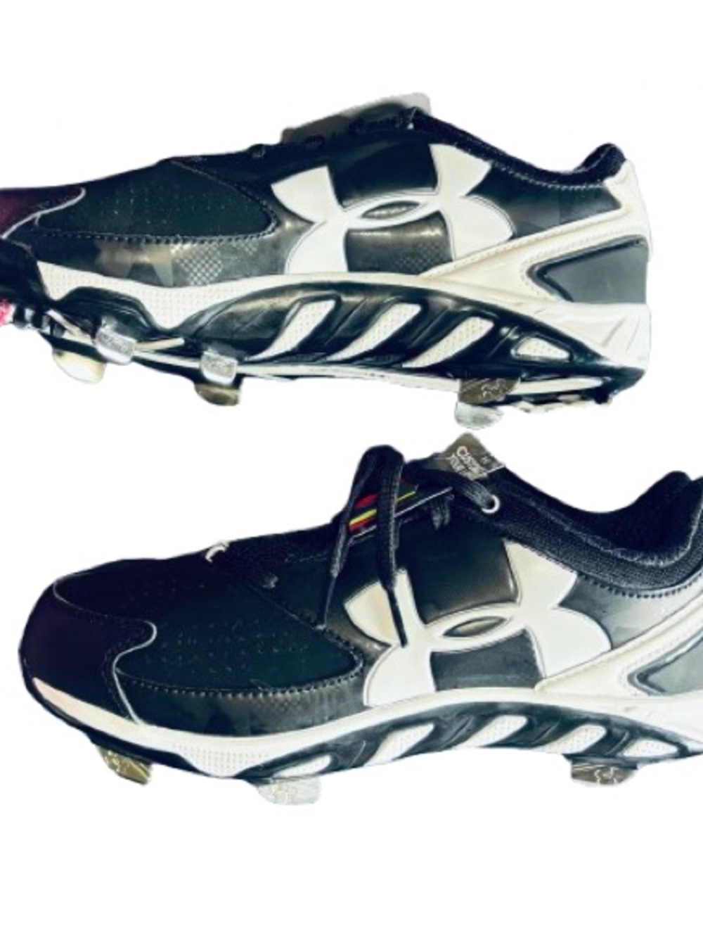 Under Armour Woman's Spine Glyde ST Baseball Metal Cleats Shoes Black Size 9.5